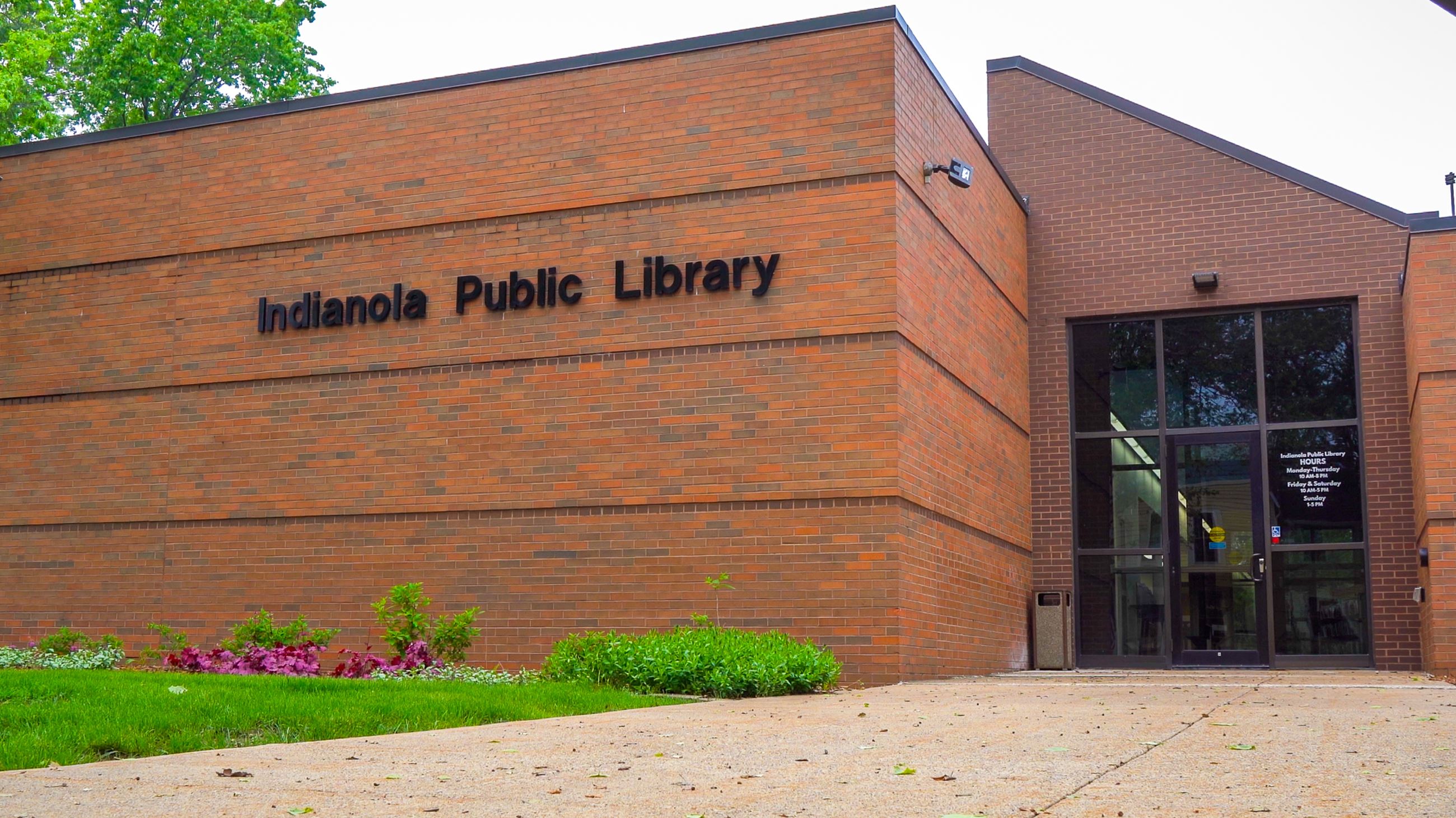 Exterior of the Indianola Public Library building.