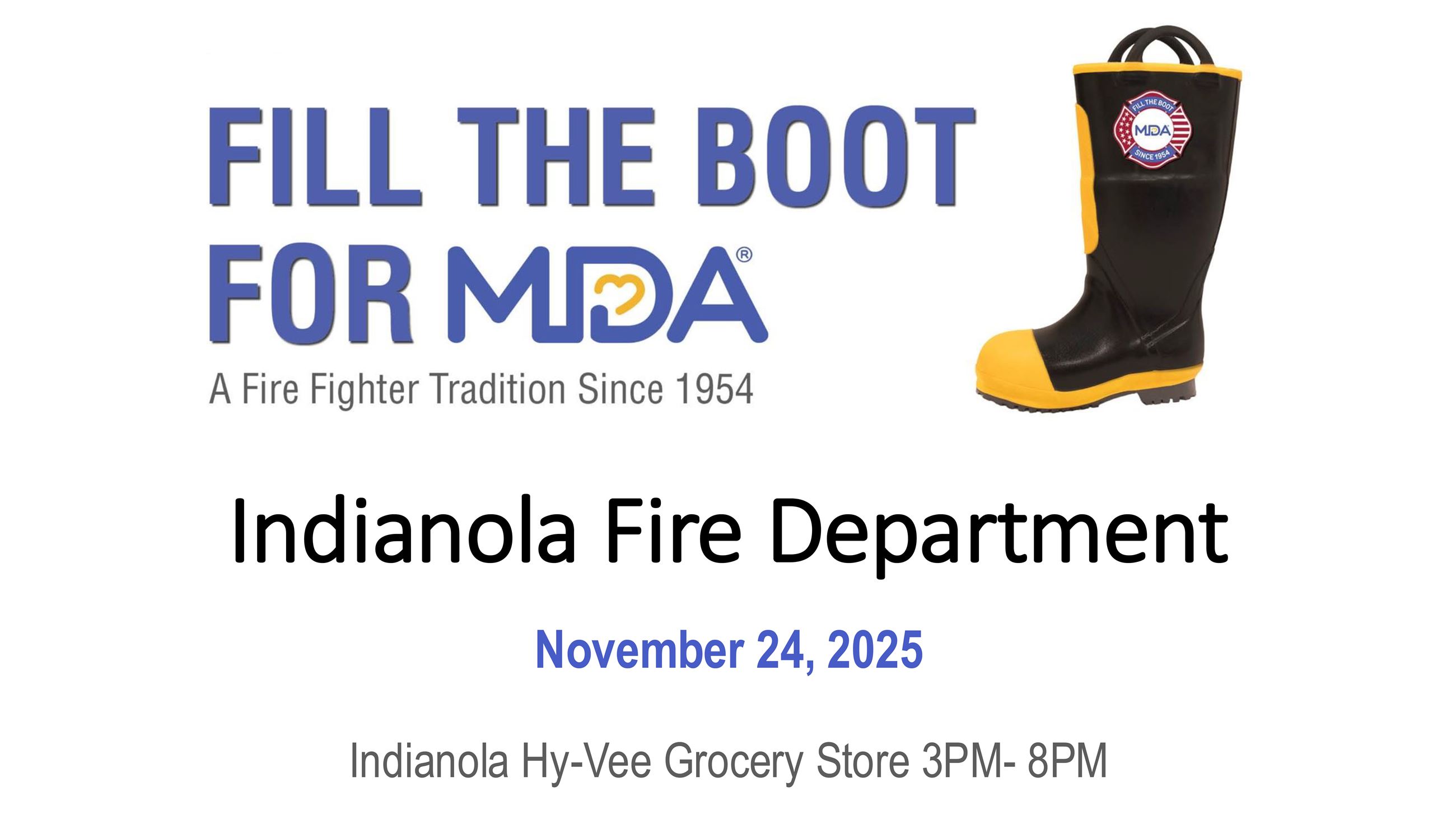 A firefighter's boot to promote a fundraiser on Monday, November 24, from 3-8 p.m.