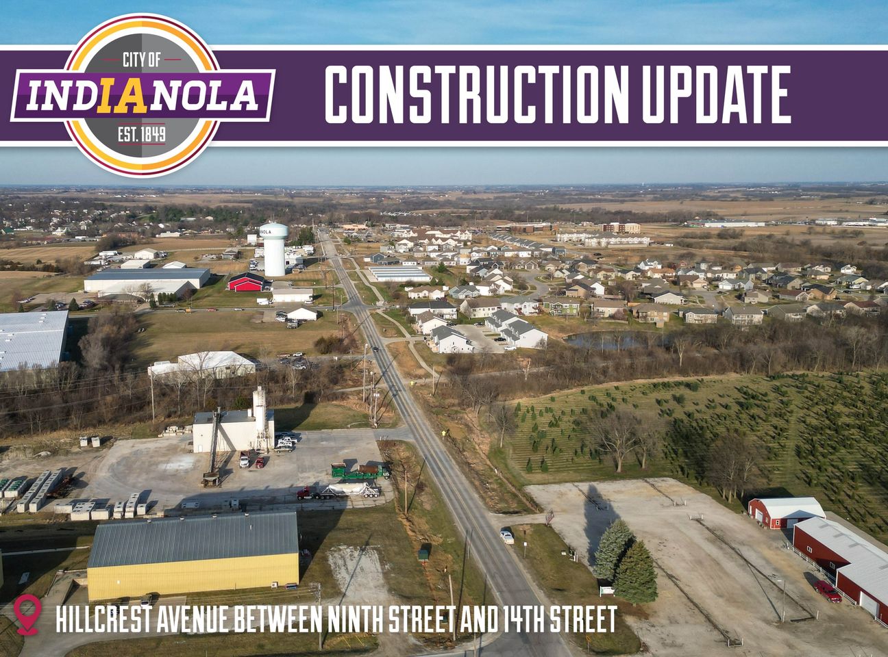 Construction Update graphic for Hillcrest Avenue Pavement Reconstruction