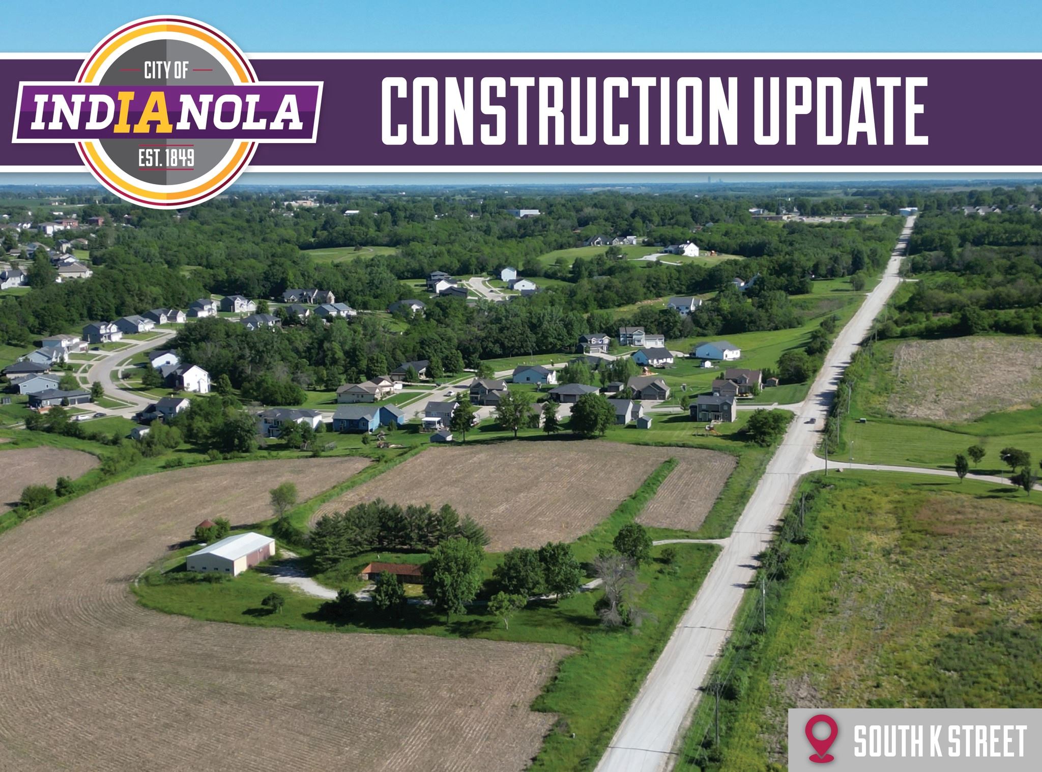 Construction Update graphic for South K Street Pavement Reconstruction