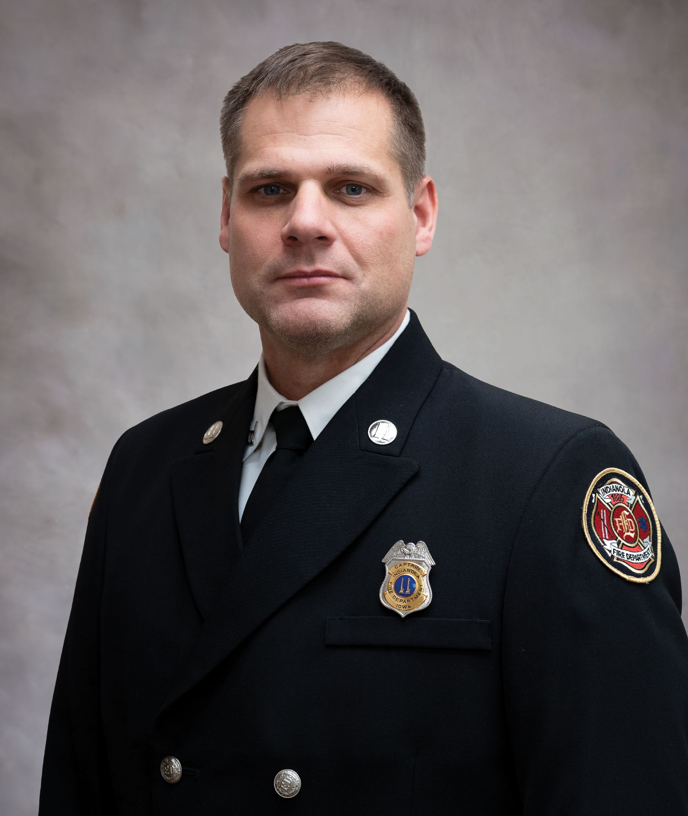 A portrait photo Aaron Hurt, who will become the next Indianola Fire Chief.